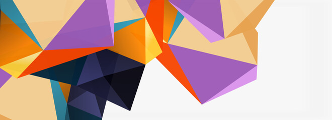 3d mosaic abstract backgrounds, low poly shape geometric design