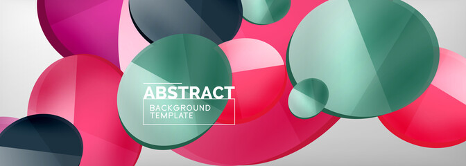 Abstract glossy round shapes vector background. Vector futuristic illustration for covers, banners, flyers and posters and other