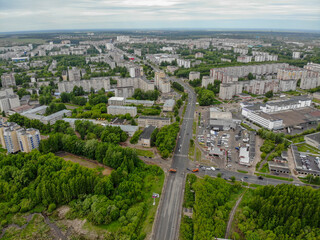 Aerial view of the city of Kirov in summer (Russia)