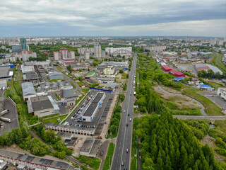 Aerial view of the city of Kirov in summer (Russia)