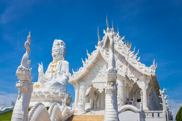 Fototapeta na wymiar Huai Pla Kung Temple is a temple with Thai-Chinese buildings, Chiang Rai, Thailand.