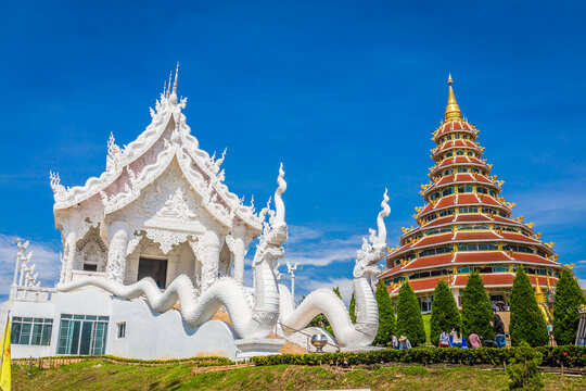 Huai Pla Kung Temple is a temple with Thai-Chinese buildings, Chiang Rai, Thailand.