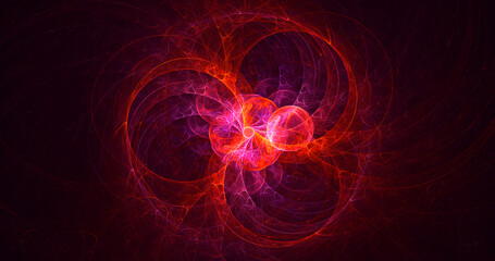 3D rendering abstract multicolor fractal light background