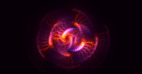 3D rendering abstract multicolor fractal light background