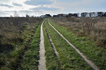 Naklejka premium Road to the village