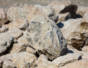 Stones in the mountains as an abstract background.
