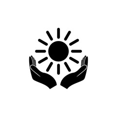 Save energy icon. Solar energy concept isolated on white background