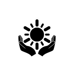 Save energy icon. Solar energy concept isolated on white background