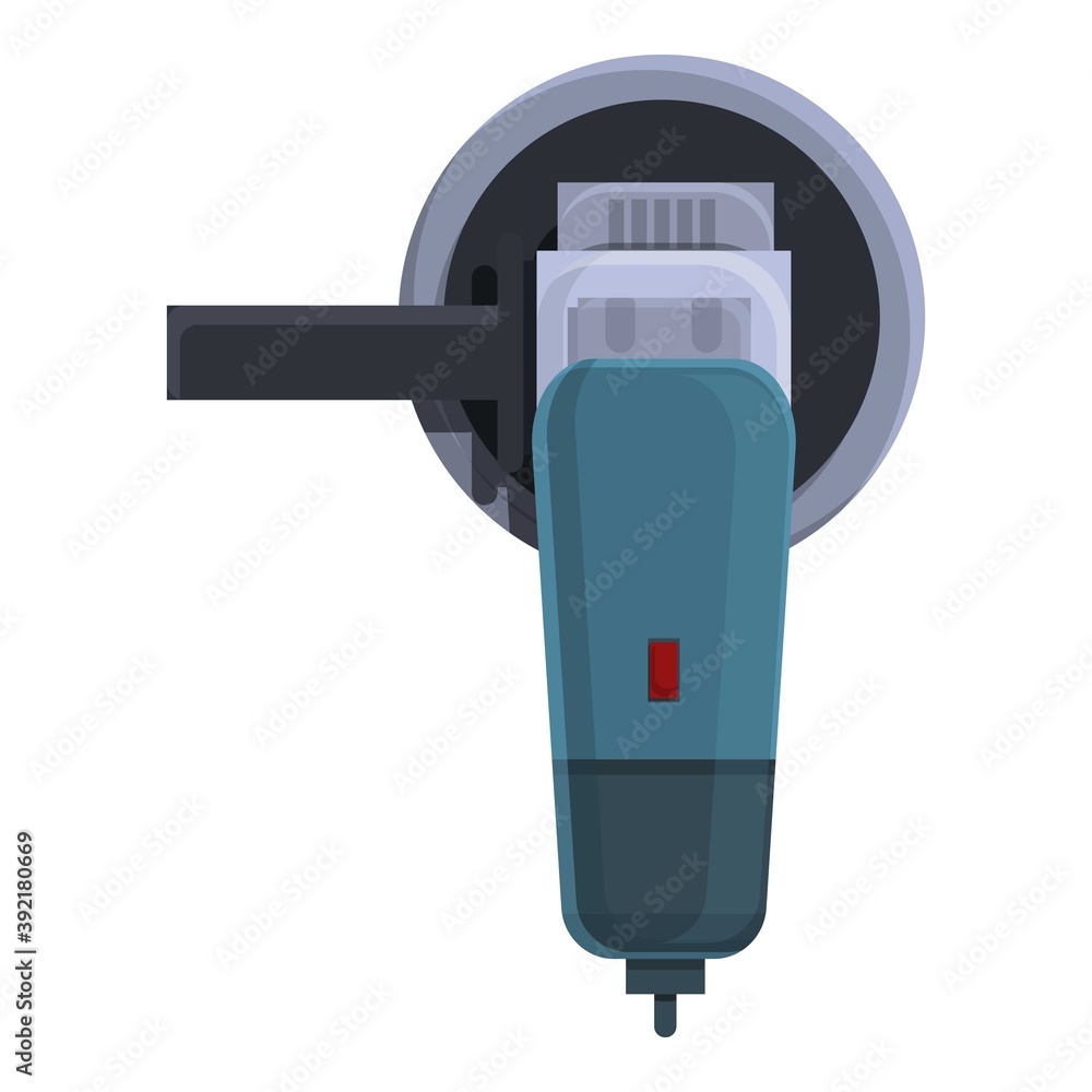 Poster carpentry grinding machine icon. cartoon of carpentry grinding machine vector icon for web design is