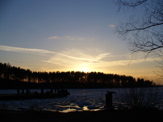 sunset on the lake
