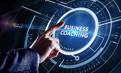 Business, Technology, Internet and network concept. Coaching mentoring education business training development E-learning concept.