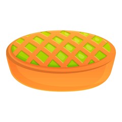 Autumn apple pie icon. Cartoon of autumn apple pie vector icon for web design isolated on white background