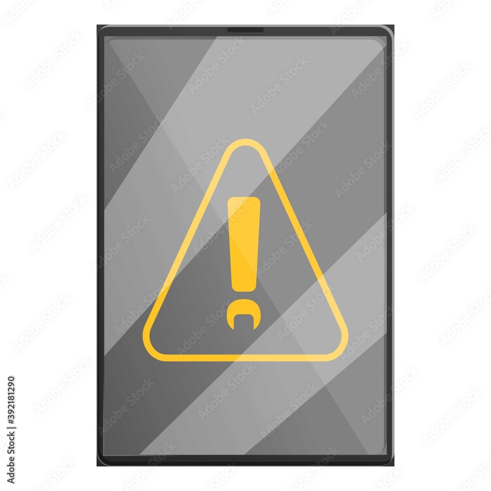 Poster broken tablet icon. cartoon of broken tablet vector icon for web design isolated on white background