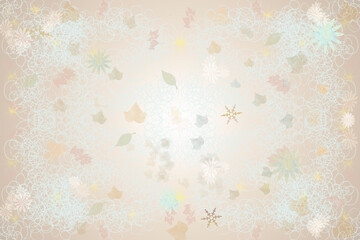 Background oto&ntilde;o invierno. Flores, azaleas, hojas maple cayendo