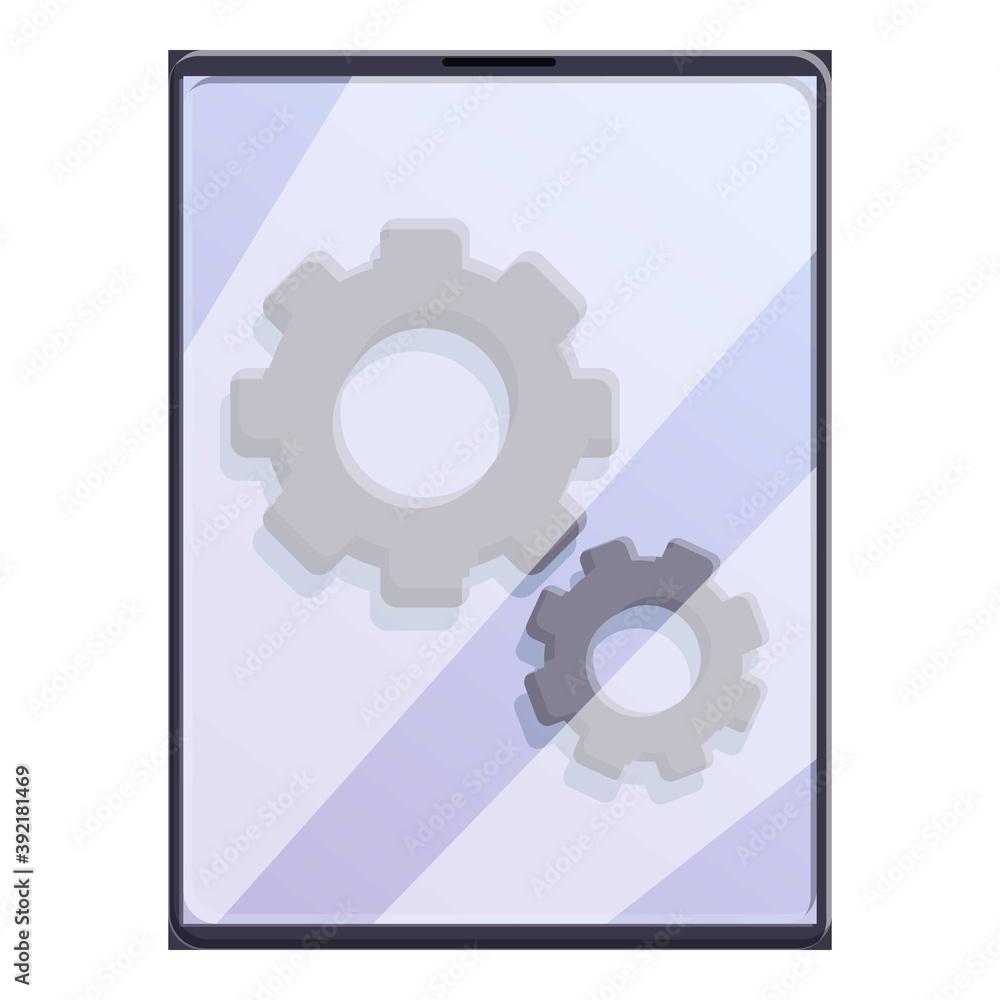 Poster broken mechanic tablet icon. cartoon of broken mechanic tablet vector icon for web design isolated o