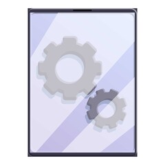 Broken mechanic tablet icon. Cartoon of broken mechanic tablet vector icon for web design isolated on white background