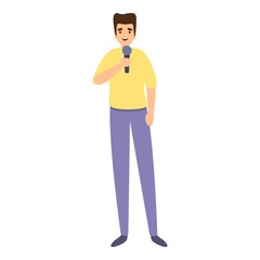 Journalist reportage icon. Cartoon of journalist reportage vector icon for web design isolated on white background