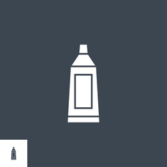 Toothpaste Tube related vector glyph icon. Isolated on black background. Vector illustration.