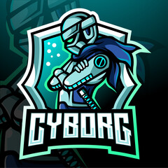 Cyborg mascot. esport logo design