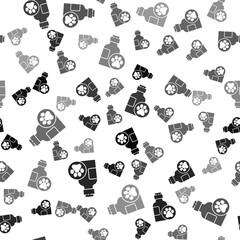 Black Pet shampoo icon isolated seamless pattern on white background. Pets care sign. Dog cleaning symbol. Vector.