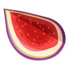 Piece fig icon. Cartoon of piece fig vector icon for web design isolated on white background