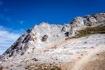 Fototapeta na wymiar Mountain landscape view from the Petit Mont Blanc in Pralognan la Vanoise, French alps