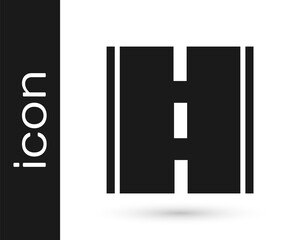 Black Road icon isolated on white background. Vector.