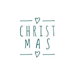 ''Christmas'' Word Lettering Illustration
