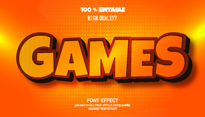 Games text effect. editable font