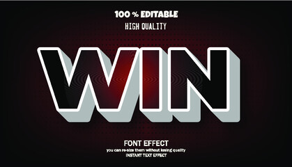 Obraz premium win text effect, editable font