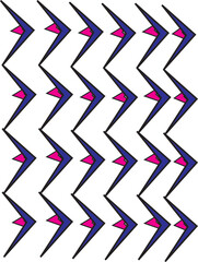 arrow with design blue with pink white background