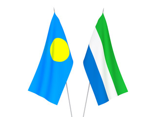 Sierra Leone and Palau flags