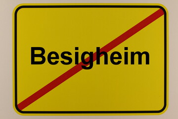 Grafische Darstellung des Ortsausgangsschildes der Stadt Besigheim
