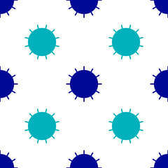 Blue Sun icon isolated seamless pattern on white background. Summer symbol. Good sunny day. Vector.