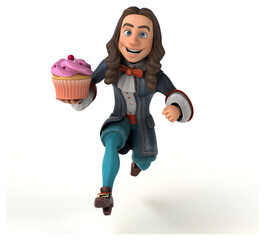 3D Illustration of a cartoon man in historical baroque costume