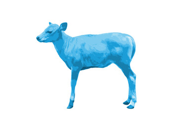 仔牛の写真風イラスト、2021年丑年の年賀状