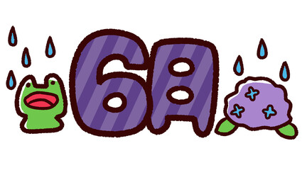 手描き風カレンダー素材　6月