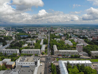 Aerial view of the city of Kirov in summer (Russia)