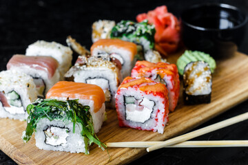 Sushi. Rolls. Nigiri. Maki. Sushi Set