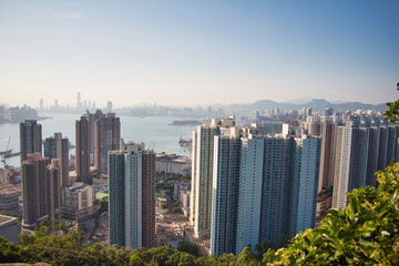 Obraz premium view of the city from Devil's Peak, Yau Tong, Hong Kong