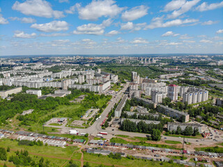 Fototapeta na wymiar Aerial view of the city of Kirov in summer (Russia)