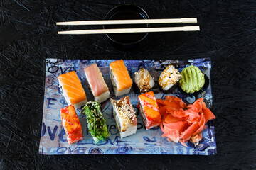 Sushi. Rolls. Nigiri. Maki. Sushi Set
