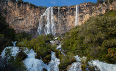 lequarci waterfalls in the town of ulassai, central sardinia
