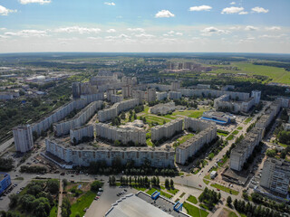 Aerial view of the city of Kirov in summer (Russia)