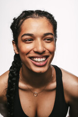 Portrait of smiling fit woman