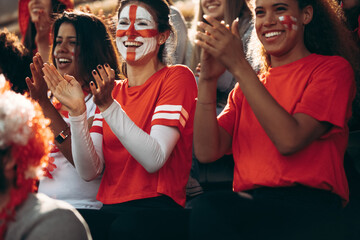 England football fans applauding during a match