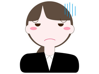 シンプルでかわいいスーツを着たフォーマルな女性の表情イラストシリース