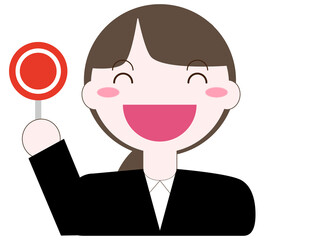 シンプルでかわいいスーツを着たフォーマルな女性の表情イラストシリース