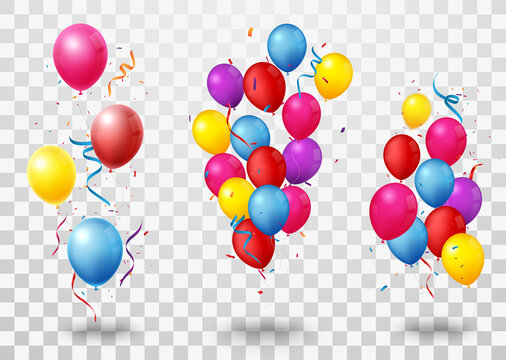 Colorful Birthday celebration banner with balloons