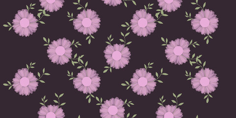 Fototapeta na wymiar Fashionable cute pattern in native flowers on color background. Flower seamless surface design for textiles, fabrics, covers, wallpapers, print, gift wrapping or any purpose